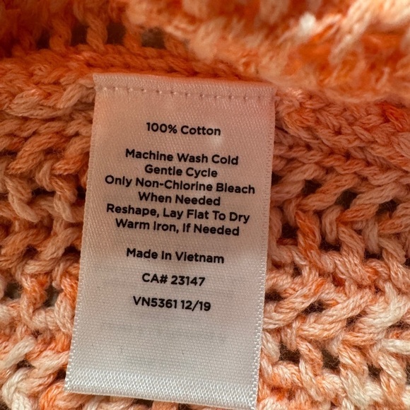Talbots  Sweater Crochet Pullover Loose-Knit Cottagecore Peach Women's XL Petite - Picture 4 of 8